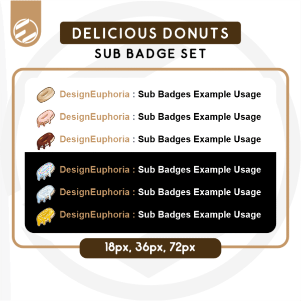 [ Stream Assets ] Delicious Donuts Sub Badge Set - Image 2