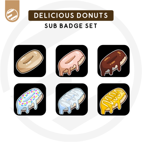 [ Stream Assets ] Delicious Donuts Sub Badge Set