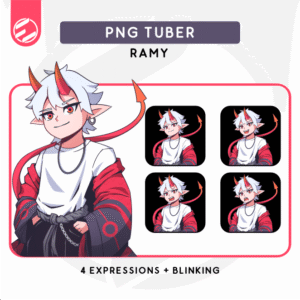 [ PNG Tuber ] Ramy Demonico - Adoptable Character (4 Expressions + Blinking) | Ready-to-Use Files