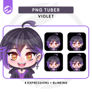 [ PNG Tuber ] Violet - Adoptable Character (4 Expressions + Blinking)